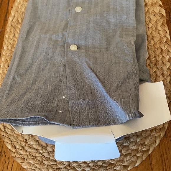 Michael Strahan Wrinkle Free Stretch Regular Fit 15-1/2 32/33 Gray Herringbone - Picture 4 of 9